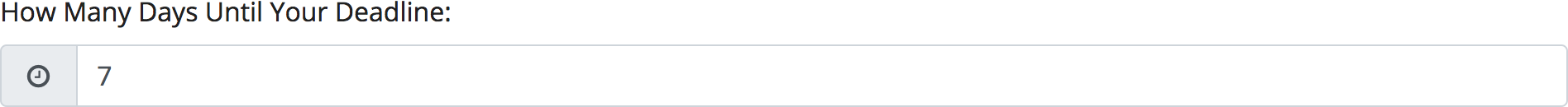 United States Deadline Calculator days until deadline input