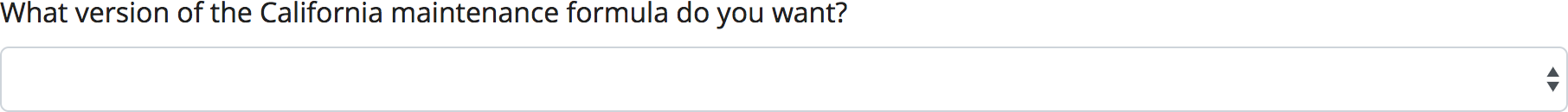 California Maintenance Calculator maintenance formula select