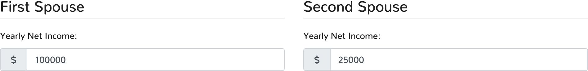 Kentucky Maintenance Calculator net income inputs