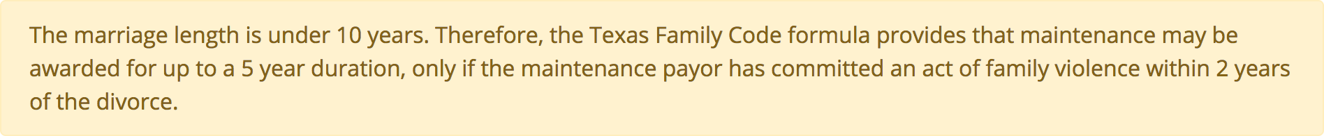 Texas Maintenance Calculator family violence exception